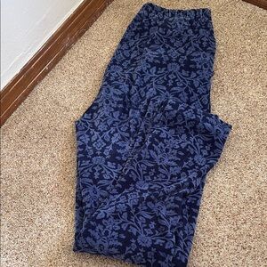 Lands' End Blue Floral Straight Leg Pants